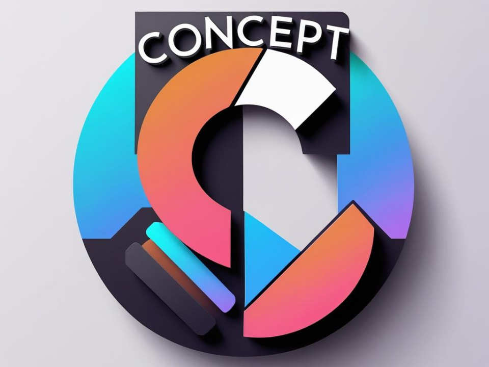 Monochrome and Electric Blue 'cONCEPT' Logo